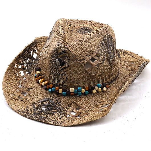 Sombrero Vaquero de Paja para Playa - Protección Solar para Mujeres - Image 4