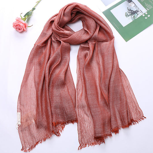 Pañuelo Tie-dye de Algodón y Lino para Mujer - Diseño Plisado Transpirable - Image 13