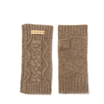 Guantes Mitones de Cachemira Pura Trenzados para Mujer - Image 17