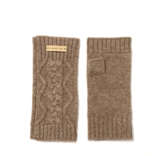 Guantes Mitones de Cachemira Pura Trenzados para Mujer - Image 17
