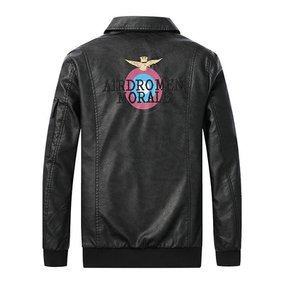 Chaqueta de Cuero para Hombre con Bordado en Solapa - Image 3