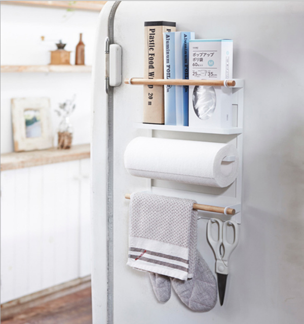 Estante Magnética Lateral para Refrigerador con Soporte para Toallas de Papel