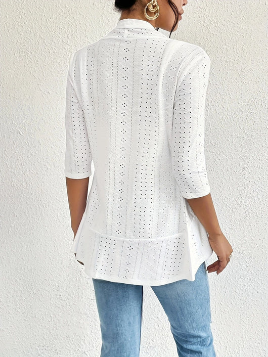 Cardigan Hueco Elegante para Mujer - Diseño Moderno Cruzado - Image 10