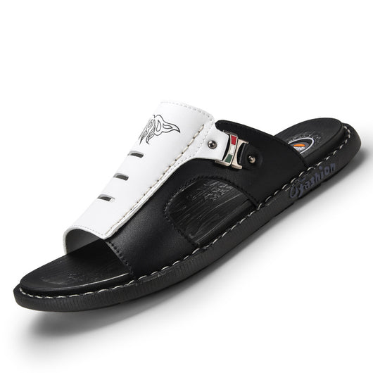 Pantuflas Casuales de Cuero para Hombre - Comodidad al Aire Libre - Image 4