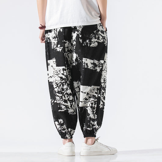 Pantalones Casuales Holgados Talla Grande Algodón Lino Estilo Chino - Image 11