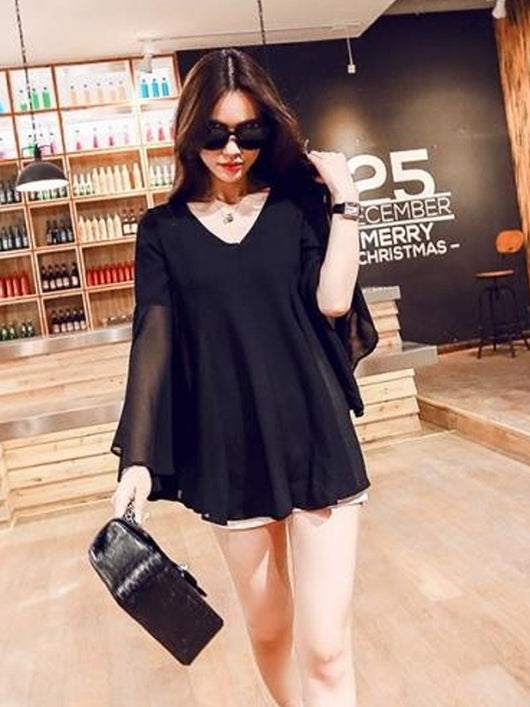 Blusa de Gasa Manga Larga para Mujer - Image 3