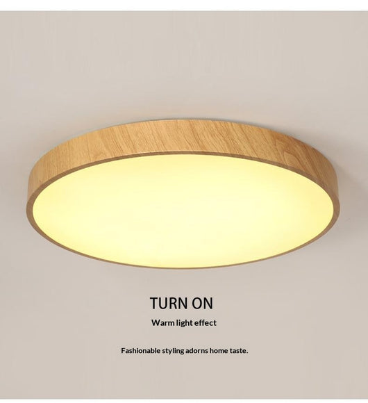 Lámpara de Techo LED Minimalista Estilo Chino Contemporáneo con Textura de Madera - Image 13