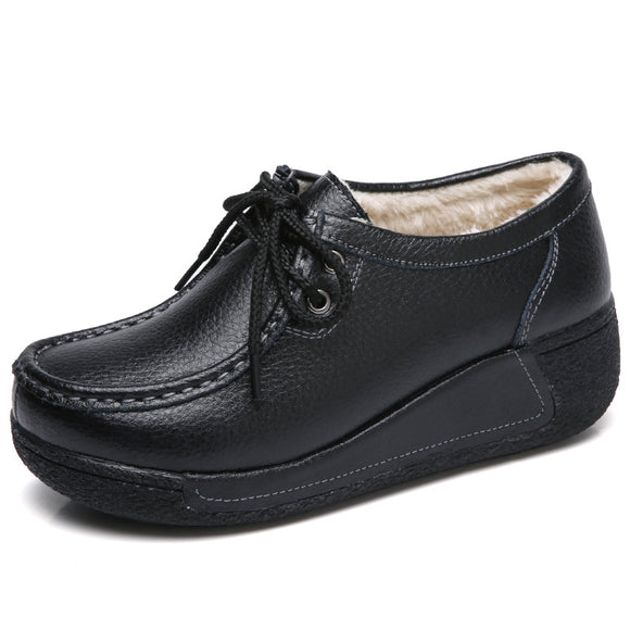 Zapatos de plataforma con tacón cuña para mujer