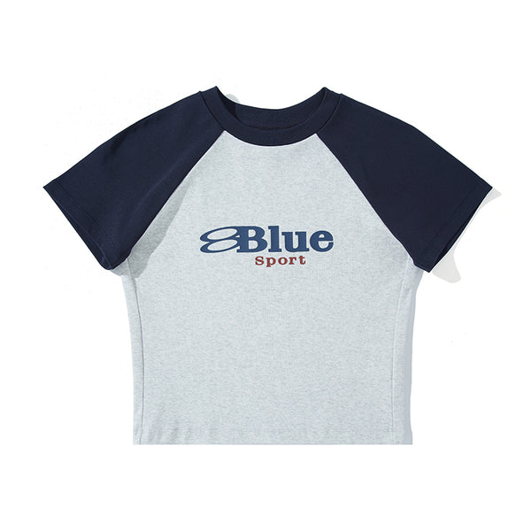 Blusa Retro Raglan Bicolor Escote Ombligo