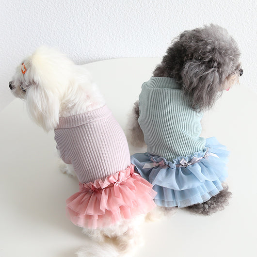 Falda Térmica de Lana Azul Polvo para Mascotas - Image 9