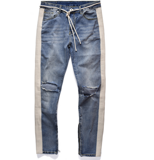 Jeans Slim Destruidos con Cierre Lateral y Rasgados en Rodillas - Image 2