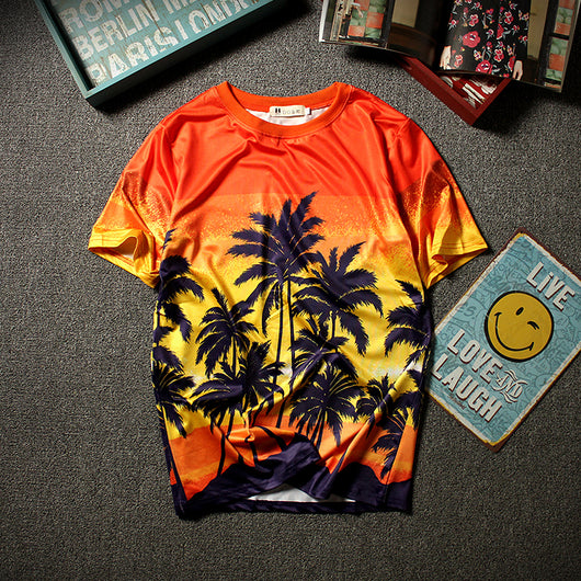 Playera Hawaiana de Coco con Mangas Cortas - Image 3