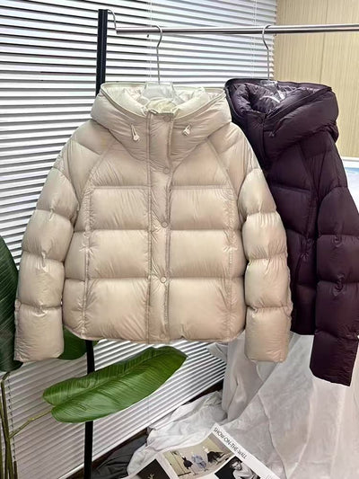 Chaqueta Acolchada Suelta con Capucha - Colores Sólidos Otoño Invierno - Image 16