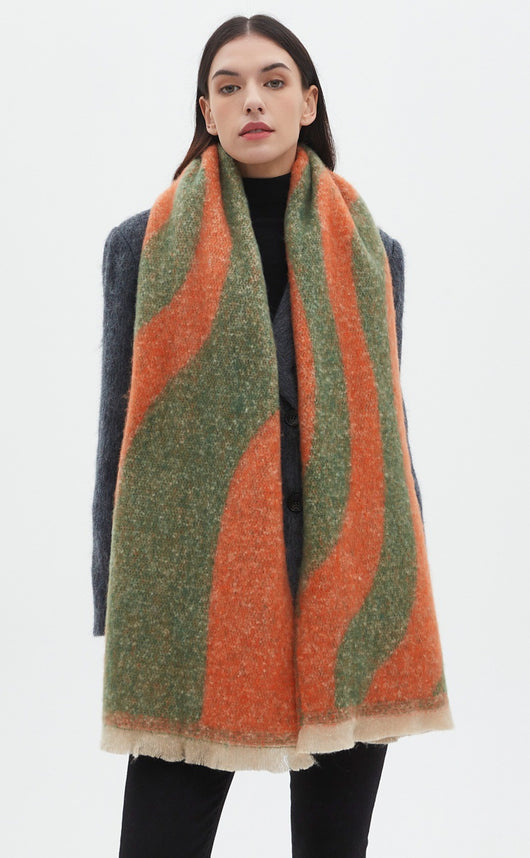 Bufanda Tejida Jacquard Otoño Invierno Estilo Europeo y Americano - Image 14