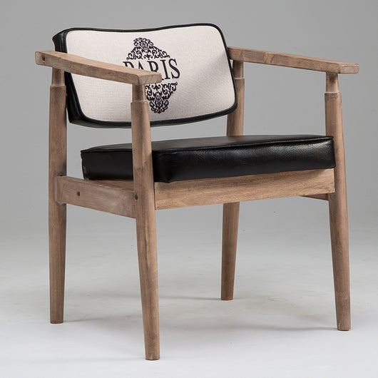 Silla Retro de Madera Maciza con Respaldo y Reposabrazos para Café - Image 15