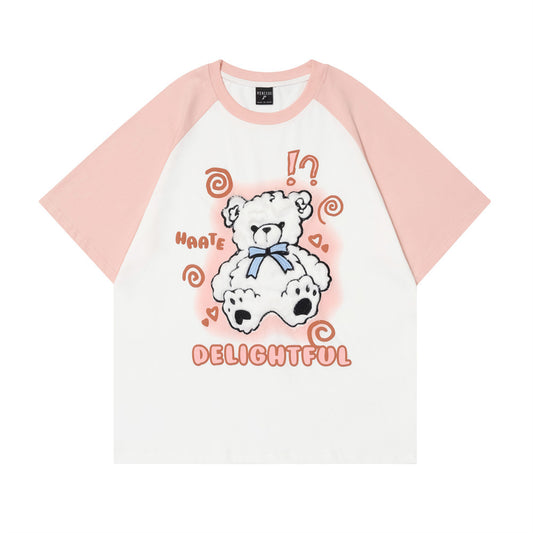 Camiseta Bordada de Manga Corta Unisex