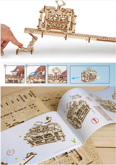 Modelo de Tranvía Mecánico 154 Piezas - Puzzle 3D Educativo de Madera - Image 3