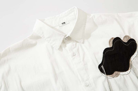 Camisa de Manga Corta con Cuello Fruncido para Hombre - Image 11