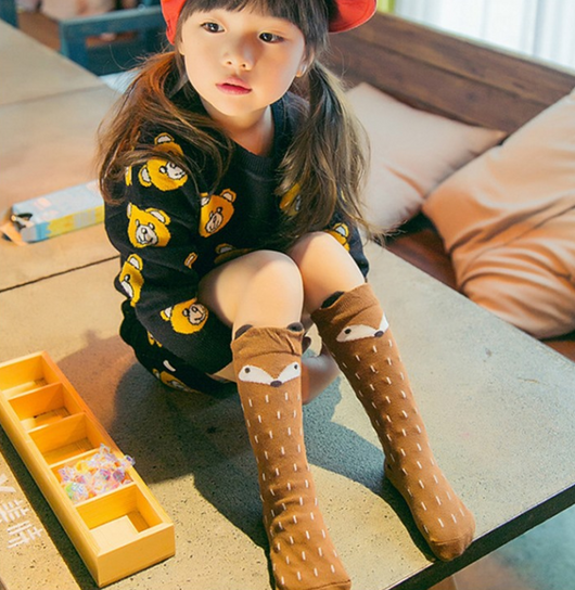 Calcetines Infantiles de Algodón con Diseño Zorro Adorable - Transpirables para Primavera y Otoño - Image 4