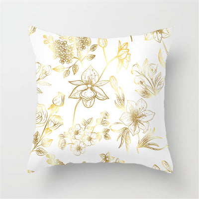 Almohada de Respaldo Flanela Dorada con Flores y Lentejuelas - Image 28