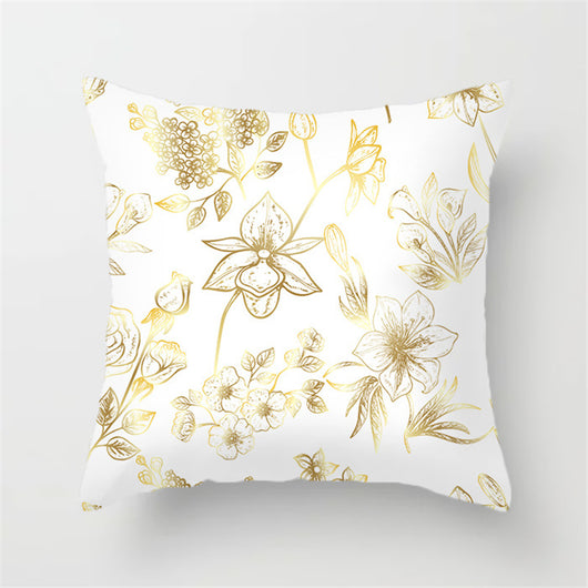 Almohada de Respaldo Flanela Dorada con Flores y Lentejuelas - Image 28