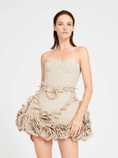 Vestido Floral Hombros Descubiertos Efecto Reductor Cintura Ajustada - Image 23