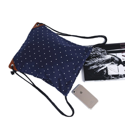 Bolsa de Lona con Lunares y Cordón Ajustable - Image 8