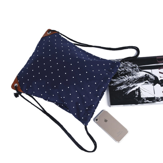 Bolsa de Lona con Lunares y Cordón Ajustable - Image 8