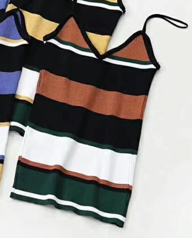 Camiseta Cami Top de Rayas en Bloques de Color con Costillas - Image 5