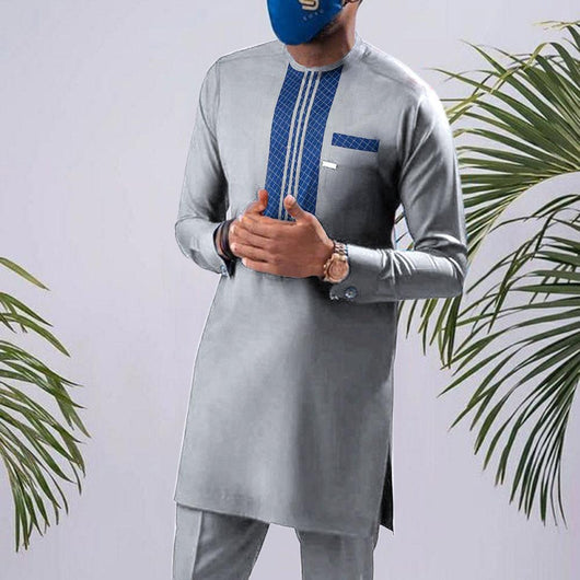 Conjunto de Traje de Algodón Premium para Hombre - 2 Piezas - Image 5