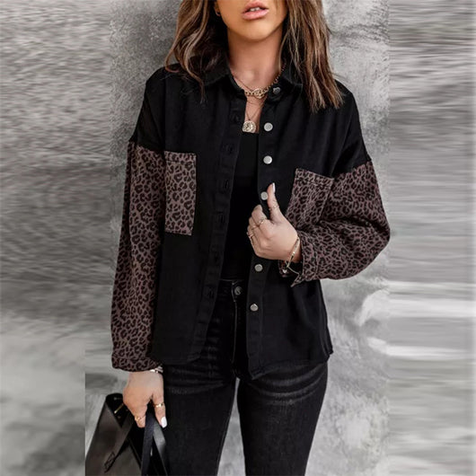 Blusa Casual con Estampado de Leopardo y Bolsillos Funcionales - Image 19