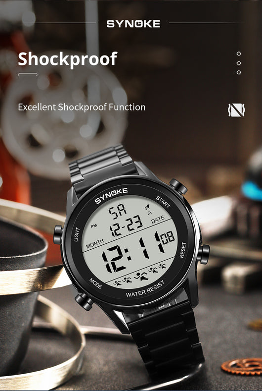Reloj Deportivo Digital Acero Inoxidable Pantalla Grande Resistente al Agua - Image 15