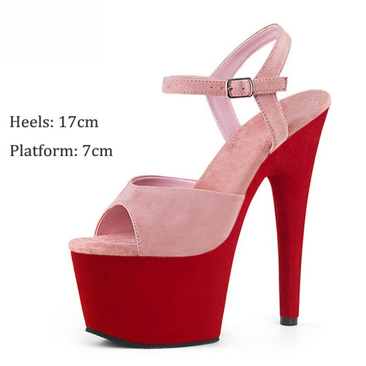 Sandalias de Tacón Alto 17cm Efecto Gamuza Modelo Pasarela - Image 23