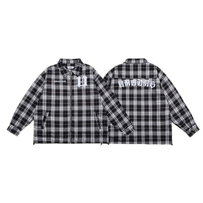 Chaqueta Acolchada de Algodón con Cuadros y Letras Bordadas para Hombre - Image 28