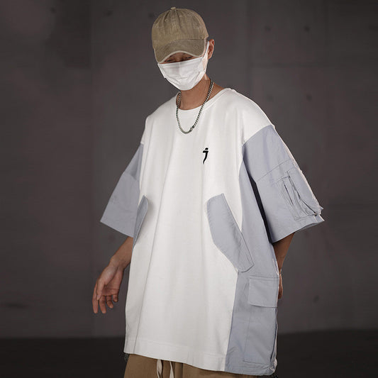 Camiseta Básica Manga Corta Suelta para Hombre