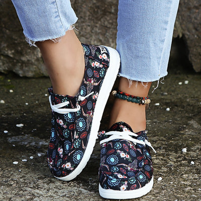 Mocasines Mujer con Estampado Girasol - Zapatos Canvas Cómodos sin Cordones - Image 18