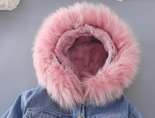 Chaqueta de Niña Denim con Forro de Terciopelo para Otoño e Invierno - Image 10
