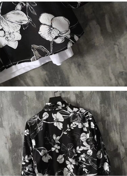 Camisa Floral Manga Larga Hombre - Estilo Casual Holgado Tendencia - Image 13