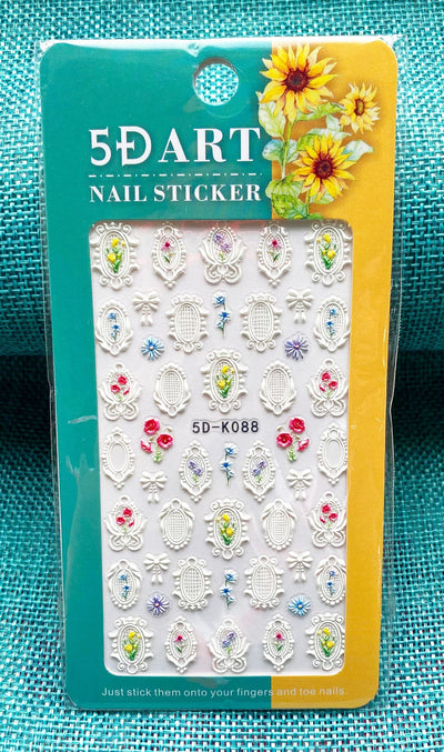 Stickers de Uñas 3D con Relieve - Diseño Cuadros y Moños para Verano - Image 40