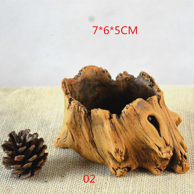 Maceta Decorativa de Madera Retro con Raíces Naturales - Image 8