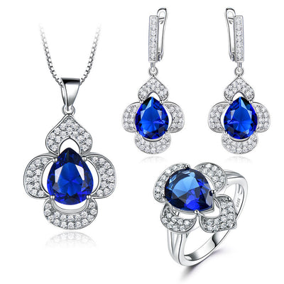 Conjunto de Aretes y Anillo con Corazón de Flores - Image 5