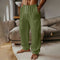 Casual Cotton and Linen Pants with Elastic Waist and Multiple Pockets