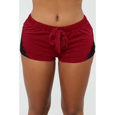 Shorts Deportivos de Yoga con Encaje y Patchwork para Mujer