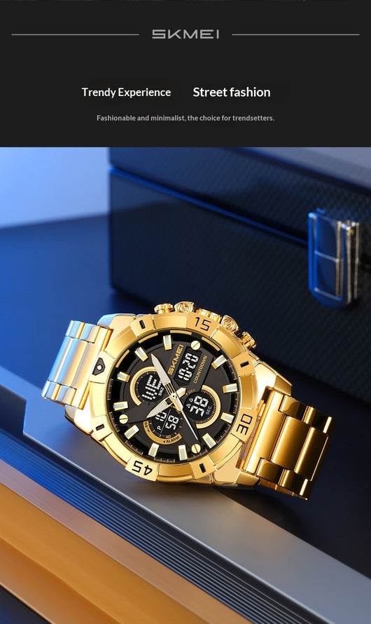 Reloj Cronógrafo Deportivo Electrónico para Hombre con Correa de Acero - Image 10