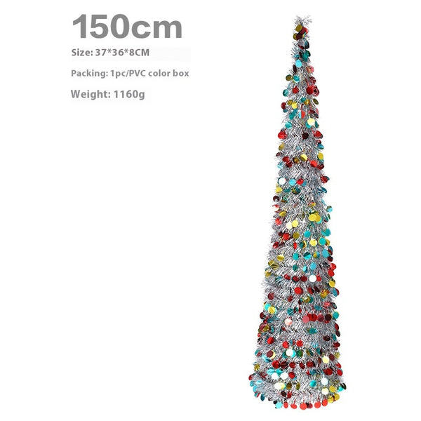 Árbol de Navidad Retráctil Colorido con Adornos Decorativos