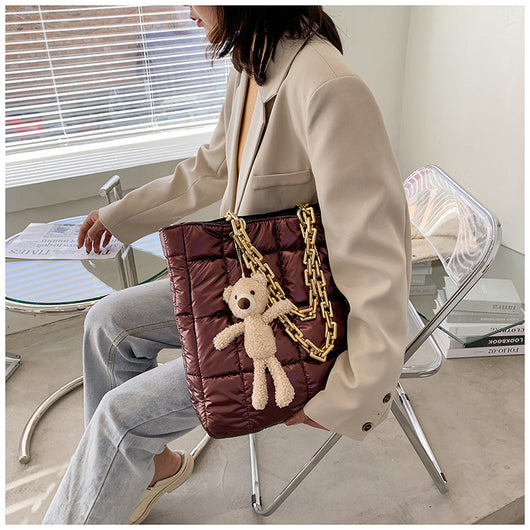 Bolso Tote de Cuero con Cadena Gruesa - Cartera Shopper de Gran Capacidad para Mujer - Image 11