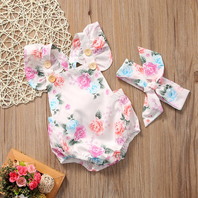 Conjunto Infantil Floral con Volantes - Vestido y Pantalón Dos Piezas para Niña - Image 4