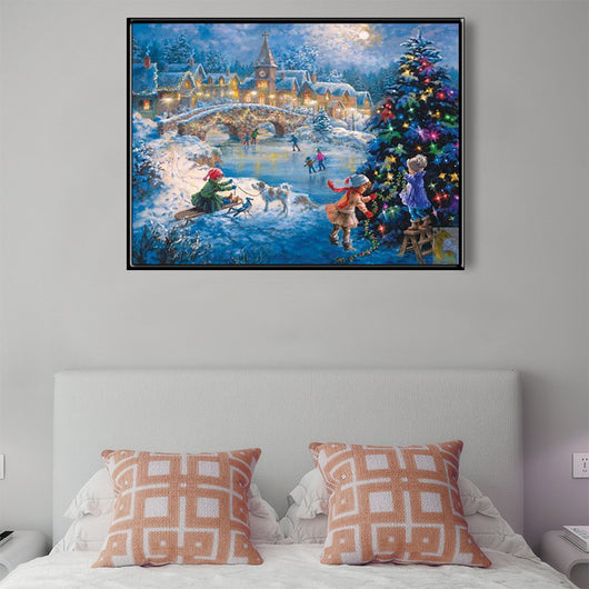 Pintura de Diamantes 5D Navidad en la Ciudad - Image 3