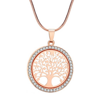 Collar Árbol de la Vida Cadena Larga Cristal Colgante Suéter - Image 7