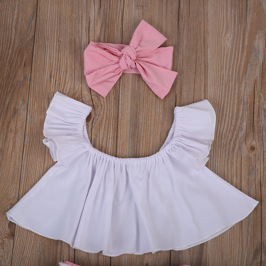 Set de 3 Tops con Shorts Flecos y Diademas - Image 4